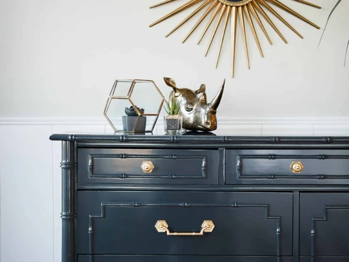 spray paint dresser gold 18 Fabulous Spray-Painted Furniture Ideas Maxi and Midi Dresses